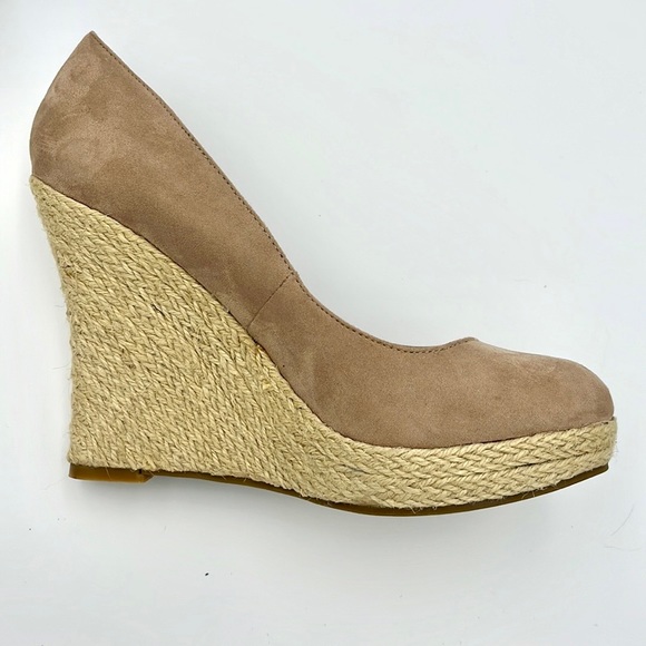 Fergalicious by Fergie Tan High Heel Espadrille Wedges Shoes Size 8.5 - Picture 2 of 11